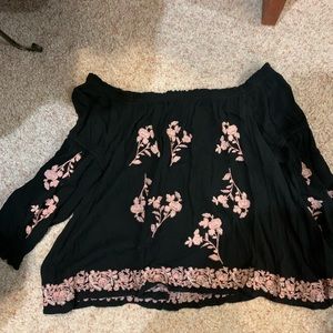 Off the shoulder floral shirt